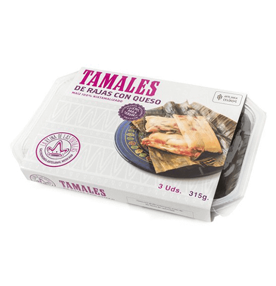 Tamal Rajas con queso 315 gr. La Reina de las Tortillas